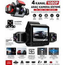 Al-tech Bilişim 4 Kanal 1080P Araç Kamera Sistemi – Ön Arka Sol Sağ Kayıt, 170° Geniş Açı, Gece Görüşü, G-Sensör, Park Modu