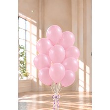 Patladı Gitti 12 Inç Makaron Pembe Balon 10 Adet Renkli Doğal Lateks Parti Malzemesi