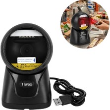 Tiwox VS-240 2d Karekod Kablolu USB Masaüstü Barkod Okuyucu