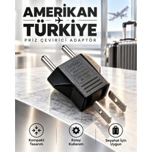 Amerikan - Türkiye Priz Çevirici Dönüştürücü Adaptör / Avrupa Türk Çevirici Jak / Priz Ucu Jak Çevirici Adaptör