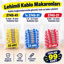 99 Parça Lehimli Kablo Makaronu 3 Ayrı Boy.