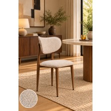 Ovrol Modern Yemek Odası Sandalyesi Cappuccino Kumaş Ceviz Ayak Bohem Tasarım