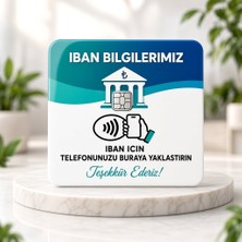 Mcaris Nfc Iban Kartı 9x9 cm Uv Baskılı Pleksi Temassız Iban Ödeme Bilgi Paylaşımı Bantlı Tekli