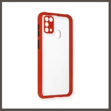 Nexora Living Samsung Galaxy M31 Kılıf Miami Şeffaf Silikon - Kırmızı Nxrlvng