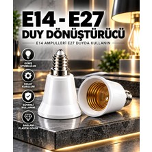 E14 / E27 Duy Dönüştürücü Adaptör - Ince Duy / Kalın Duy Çevirici