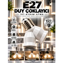 E27 Duy Adaptörü 2'li E27 Ampul Duy Çoklayıcı 45 Derece Açılı Ampul Soketi