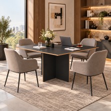 Adore Mobilya Rio Ofis Toplantı Masası - Antrasit/kontra 120X75X120 cm