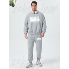 Zoka Wear Dunder Mifflin Paper Company The Office Dizi Baskılı Gri Eşofman Takımı