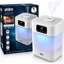 Sinbo SAH-6119 Beyaz Ultrasonik Oda Nemlendiricisi Renkli Gece Lambalı Geniş Hazneli
