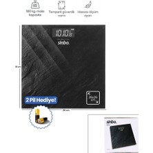 Sinbo SBS-4450 Siyah Cam Dijital Vücut Tartısı 180 kg Sıcaklık Göstergeli LCD