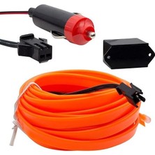 Araç Içi Neon Turuncu 5 Metre Ip LED Aydınlatma / Çakmaklık Girişli Şerit Işık