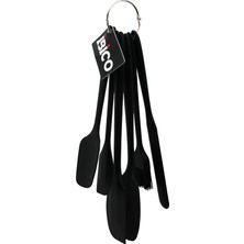 Diyar-ı Fırsat Diyarı Fırsat Siyah Silikon Mutfak Gereçleri Seti 6 Parça Askı Halkalı 1 Adet