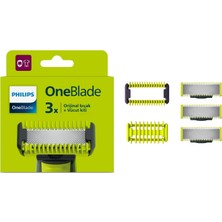 Oneblade QP630/51 Yedek Bıçak, 3'lü Paket, Vucüt Kiti, Tüm Oneblade Gövdeleriyle Uyumlu
