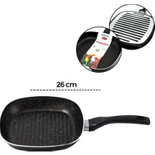 Diyar-ı Fırsat Diyarı Fırsat Papilla Ragnar Granit Izgara Tavası Grill Pan 26 cm Dışı Kırçıllı 12'li Paket
