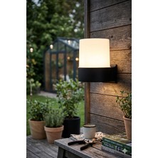 Mars Bahçe Duvar Apliği - Zita Dış Mekan Aydınlatma Armatürü - 19 cm E27 Duy - IP54 Su Geçirmez Siyah/beyaz -%100 Yerli Üretim (Ampul Hariç) (UG-ZT-0282)