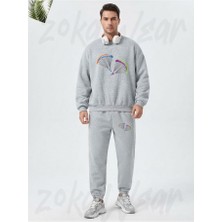 Zoka Wear Yamac Parasutu - Paragliding2 Baskılı Gri Eşofman Takımı