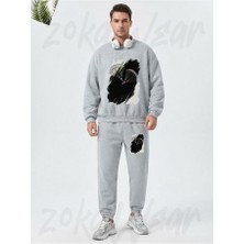 Zoka Wear Yamac Parasutu Paragliding Baskılı Gri Eşofman Takımı