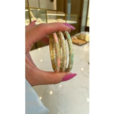 Dore Collection Premium Queen’s Crown (Kraliçe Tacı) Kabartma Motifli Lüks Mineli Kelepçe Bilezik