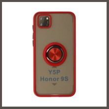 Nexora Living Huawei Y5P Kılıf Montreal Yüzüklü Silikon Kapak - Kırmızı Nxrlvng