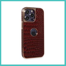 Ny Joy iPhone 14 Pro Uyumlu Kılıf Snake Kapak - Bordo Nyjoybz