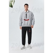 Zoka Wear Walking Dead Negan Dizi Tisort Zokawmc Baskılı Gri Siyah Eşofman Takımı