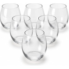 Cam Su Bardağı Seti 6'li, Her Bardak 480 Ml, Şeffaf Tombul Meşrubat Bardağı, Yuvarlak Gövdeli Limonata ve Meyve Suyu Bardakları