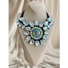 Dore Collection Kristal Taşlı ve Çiçek Figürlü Gösterişli Gerdanlık