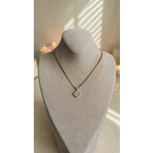 Dore Collection Zirkon Taşlı Yonca Figürlü Çelik Kolye