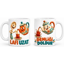 Be Laf ve Dem 2'li Porselen Kupa Seti - Model 792 Najmaddin