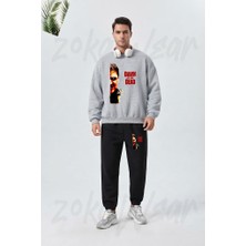 Zoka Wear Dawn Of The Dead Baskili U Baskılı Gri Siyah Eşofman Takımı