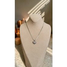 Dore Collection Vıp Model Zirkon Taşlı Istiridye Kalp Kolye