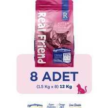 Real Friend 1,5 kg x 8 Yavru Kedi Maması Tavuklu 12 kg