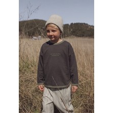 Cigit Geniş Kesim Mevsimlik Uzun Kollu T-Shirt 2-8 Yaş Antrasit