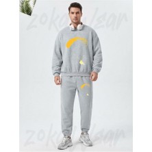 Zoka Wear Yamac Parasutu - Paragliding Baski Baskılı Gri Eşofman Takımı
