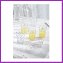 Salmore Akrilik Şeffaf 6'lı Kısa Bardak & Su Meşrubat Kahve Yanı Bardağı 400 ml ( Cam Değildir ) Bty