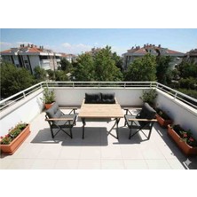 Gül Konsept 2 1 1 Masalı(Antrasit) Balkon Bahçe Takımı ve Çay Seti