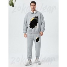 Zoka Wear Yamac Parasutu Paragliding 2 Baskılı Gri Eşofman Takımı