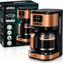 Sinbo SCM-9042 Bronz Renk Damla Kahve Makinesi Dijital Göstergeli 14 Fincanlık