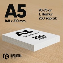 İnformal Fotokopi Kağıdı Premium Kalite A5 250 Yaprak 1. Hamur