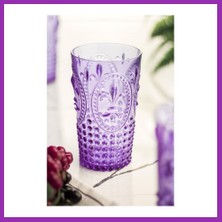Salmore Akrilik Mor Tekli Uzun Bardak & Su Meşrubat Bardağı 750 ml ( Büyük Boy & Cam Değildir ) Bty