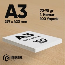 İnformal Fotokopi Kağıdı Premium Kalite A3 100 Yaprak 1. Hamur