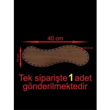 Asude Hediyelik Ahşap Ceviz 40X14 cm 1 Ad Raddan Bambu Tepsi Örgü Plakası Supla Altlık Tığ Taban Işi Sepet Tabanı