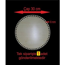 Asude Hediyelik Ahşap Krem 30 cm 1 Ad Bambu Tepsi Örgü Plakası Supla Delikli Altlık Tığ Taban Işi Sepet Tabanı