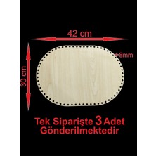 Asude Hediyelik Ahşap Krem 42X30 cm 3 Adet Sepet Bambu Tepsi Altı Örgü Plakası Supla Delikli Altlık Sepet Tabanı