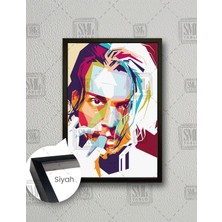 SML Tablo Johnny Deep Efsane Hollywood Oyuncusu Çerçeveli Dikey Kanvas Tablo