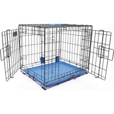 M-Pets Voyager Köpek Kafesi 2 Kapılı (S) Mavi 61X46X48CM