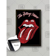 SML Tablo Rolling Stones Rock Muzik Efsanesi Mick Jagger Çerçeveli Dikey Kanvas Tablo