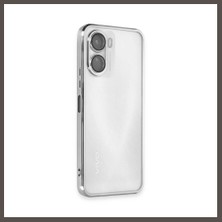 Nexora Living Vivo Y16 Kılıf Lensli Silikon - Gümüş Nxrlvng