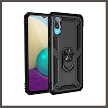 Nexora Living Samsung Galaxy A02 Kılıf Sofya Yüzüklü Silikon Kapak - Siyah Nxrlvng