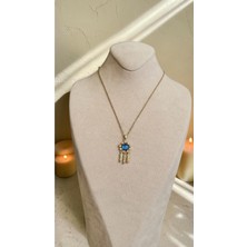 Dore Collection Mavi Taşlı Düş Kapanı Figürlü Kolye
